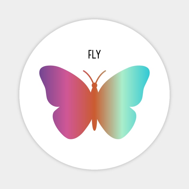 Rainbow butterfly Magnet by Mia